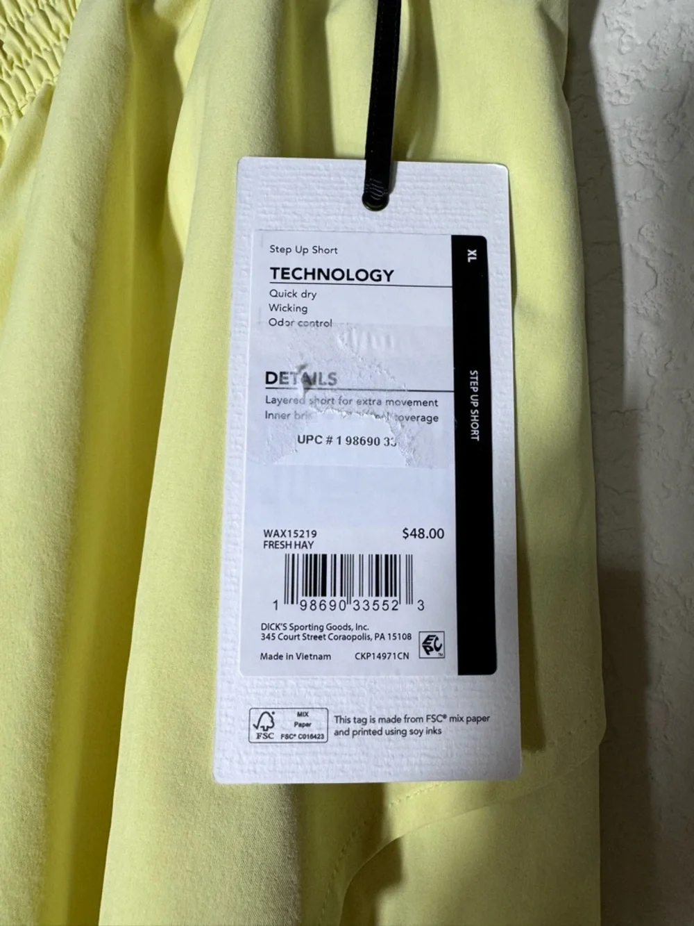 Calia Womens Size XL
Step Up Inner Brief High-Rise 3" Inseam Shorts Yellow/Green - Picture 4 of 8